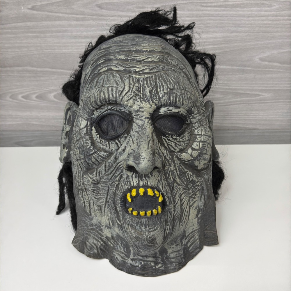 Easter Unlimited Zombie Mask Grey Latex Horror Halloween Black Hair Mask